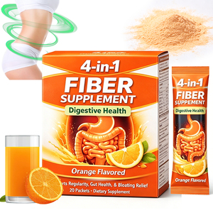 Poudre <span class=keywords><strong>de</strong></span> fibres <span class=keywords><strong>de</strong></span> psyllium 4-en-1 pour la digestion, à base <span class=keywords><strong>de</strong></span> plantes, sans sucre avec saveur Stevia <span class=keywords><strong>Orange</strong></span> - Complément quotidien <span class=keywords><strong>de</strong></span> fibres - Product Image 1