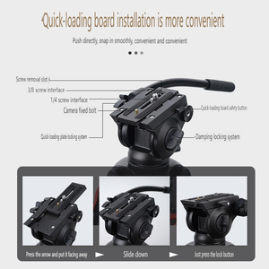 DSLR Micro Máy Ảnh Duy Nhất Thủy Lực Damped Head Tripod Nhiếp Ảnh Phổ Trượt Tripod Tương Thích Với Manfrotto - Product Image 3