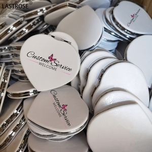 Bán Buôn Chuyên Nghiệp PU Hình Trái Tim Đôi Bên Trang Điểm Gương Có Thể Gập Lại Túi Du Lịch Mỹ Phẩm Gương Với Nhãn Hiệu Riêng - Product Image 4