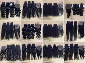 Penjualan Produk Grosir Rambut <span class=keywords><strong>Pixie</strong></span> Curly Mentah dalam Bentuk Bundel dengan Ujung Keriting, Rambut Mentah Keriting Mengembang, 100% Rambut Tanpa Proses dengan Kutikula Tertata Rapi - Product Image 2
