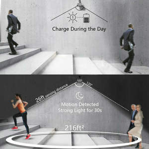 Lampu Tenaga Surya Luar Ruangan, Lampu Keamanan Sensor Gerakan, Dinding, Jalan, Anti Air, Lampu Sorot Tenaga Surya untuk Pagar, Dek Jalan, Taman - Product Image 5