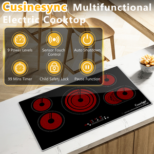 Doopen 36 In Built-In Electric Cooktop 5 Burners Smooth <b>Ceramic</b> Touch Control Household Stove - Product Image 5
