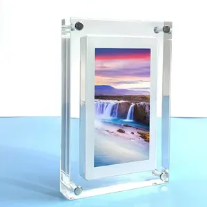 Heißer Verkauf Acryl Clear Crystal Digital Foto rahmen Video Player Acryl Foto rahmen LED-Bildschirm nft digitalen Foto rahmen