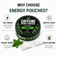 Pochettes énergétiques avancées avec L-Théanine et Guarana pour des performances optimales |   200 mg de caféine |   Fournisseur de formules personnalisées