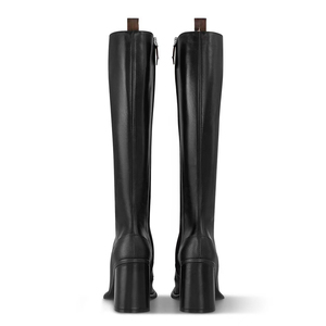 Classic High Chunky Heels Long Booties Front Sewing Side Zipper <b>Shoes</b> Women Square Toe Knee High Boots - Product Image 3