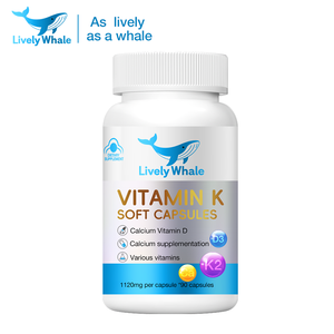 Lively Whale Cálcio D3 K2 Softgels OEM ODM Private Label Adulto Óssea Saúde Fórmula Original Factory - Product Image 1