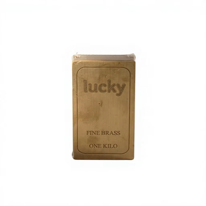 Placa Rectangular de Latón Fino Lucky de Un Kilo, Coleccionable Artístico con Grabado y Estampado - Product Image 1