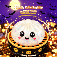 Décoration de Noël Jouet anti-stress Pâton de boulanger pétillant scintillant Boîte mystère Squishy Anti-stress à presser doux Cadeau d'Halloween pour enfant