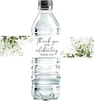 Nouvelles étiquettes autocollantes mignonnes en aquarelle pour bouteilles d'eau minérale rose et bleue, étiquettes personnalisées imperméables
