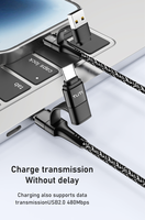 Kabel TUTI Berkualitas Tinggi Tembaga Murni 1.8m 60W 3A Pengisian Cepat Tipe-C Nylon USB 4-in-1 untuk Ponsel
