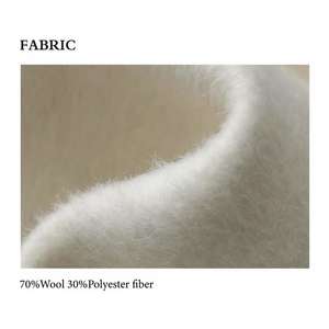 レディース 冬用 スタンドカラー ダブルブレスト ロング ウール混 コート アウター - Product Image 3