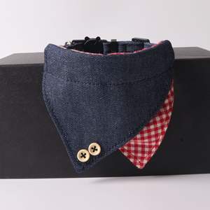 Accessoires pour animaux de compagnie Doe, <span class=keywords><strong>prix</strong></span> d'usine pas cher, bandanas en tissu denim pour chiens de petite et grande taille, logo personnalisé - Product Image 2