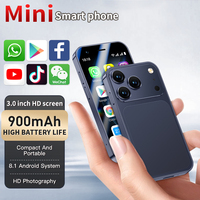 Mini smartphone portable A17, écran HD de 3,0 pouces, stockage 2 Go + 16 Go, système Android 8.1, batterie 900 mAh, appareil photo HD, mini smartphone