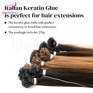 50g Italie Kératine Colle Grains Blanc/Noir/Marron Kératine Hot Melt Fusion Bâtons Perles pour I/U/V/Extensions de Cheveux <span class=keywords><strong>à</strong></span> Pointe Plate - Product Image 5