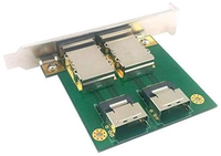 Adaptador Convertidor de Datos HD Fervit Mini SAS 2 SFF-8088 a 2 SFF-8087 con Soporte