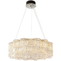Lustre en cristal au design méditerranéen moderne, blanc chaud, base E27, en fer chromé, LED suspendu pour salon et salle à manger