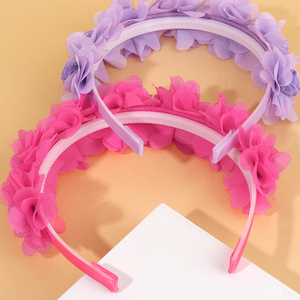 CN Sweet Color sólido flor Bowknot diadema para niñas accesorios de boda dientes diadema niños princesa flor corona - Product Image 6