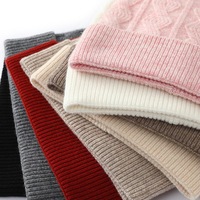 Bonnet en laine mérinos jacquard chaud et élégant pour l'automne/hiver, tricoté, couvre-oreilles