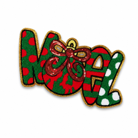 Patchs de Noël thermocollants personnalisés en gros, grande tête de cerf en chenille brodée de sequins pour vêtements, t-shirts, sweats à capuche, chapeaux, sacs