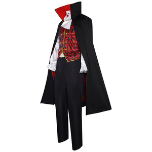 Ensemble de costumes de vampire assortis pour la famille, style cour médiévale, tenue de performance scénique pour Halloween, en polyester, pour adulte - Product Image 3