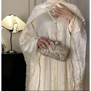 Capa Transparente con Cuentas de Perlas Elegante y de Lujo Personalizada LEDUO, Abaya Brillante para Mujer - Product Image 2