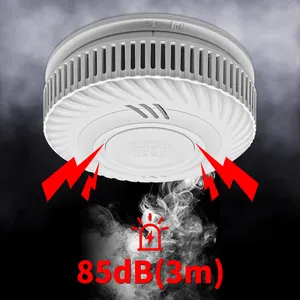 Mini Photoelectric Sensor 85Db Fire Smoke Leak System Wireless EN14604 10 Years Battery Smoke Detector Fire Alarm