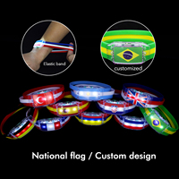 Bracelet LED en silicone à thème drapeau national pour promotion et décorations