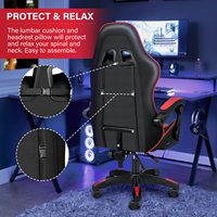 Chaise de bureau ergonomique pour le jeu, dossier haut inclinable avec repose-pieds, chaise de bureau pivotante réglable pour la maison et le bureau