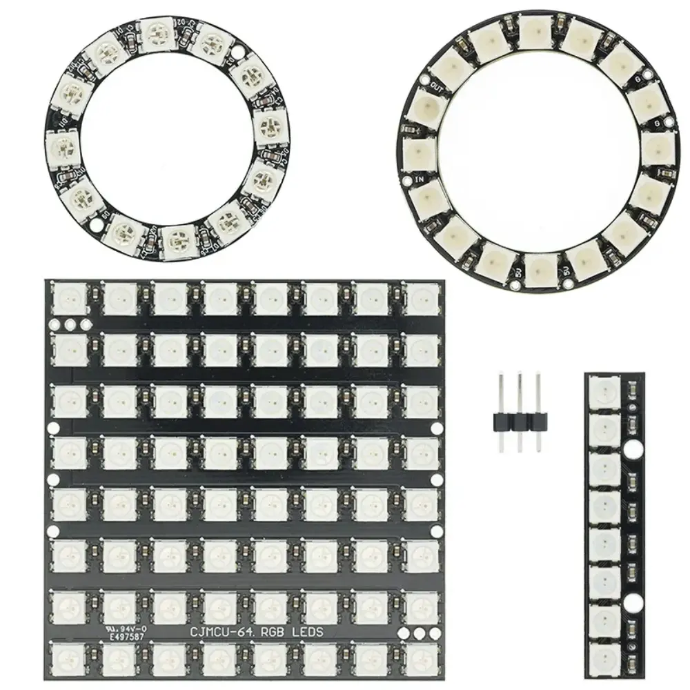 8 16 64 Channel WS2812 WS2812B WS 2811 5050 RGB Lamp Panel Module 5V 8Bit 16Bit 64Bit 8X8 Rainbow LED Precise