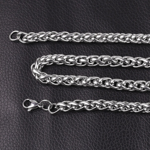 공장 대량 도매 남성용 18k 금도금 304 스테인리스 스틸 3mm 4mm 밀알 체인 목걸이 - Product Image 3