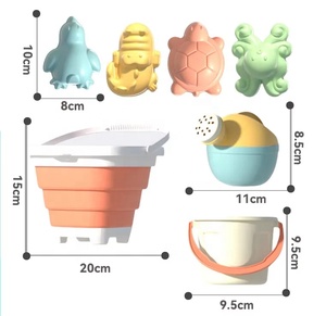 ชุดของเล่นชายหาดพับได้ 11 ชิ้น ชุดถังพลาสติกสีสันสดใสแบบพับได้ พร้อมแม่พิมพ์ทราย <span class=keywords><strong>พลั่ว</strong></span> และบัวรดน้ำ สำหรับเด็ก เล่นกลางแจ้ง ท่องเที่ยว - Product Image 3