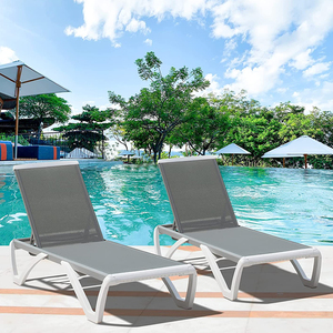 Customized Recliner Chair Stackable Swimming Sunbed Plastic Beach Lounge Chair Outdoor Poolside Chair