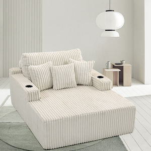 ソファ軽量圧縮ソファベッド骨なしデザインリビングルームと小さな部屋用布張りソファベッドカップホルダー付き - Product Image 1