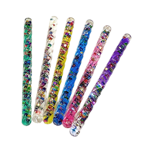 Baguette magique en plastique coloré avec paillettes, jouet éducatif anti-stress pour les filles de 5 à 7 ans - Product Image 1