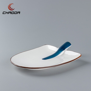 <span class=keywords><strong>Assiette</strong></span> en porcelaine de luxe nordique de 10/12 pouces, en forme de pelle, à tête ronde, pour la restauration - Product Image 5