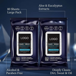 Toallitas Húmedas Corporales de Aloe y Eucalipto, 80 Unidades, Sin Alcohol, Refrescantes, Desechables, Eliminan el Sudor y la Grasa, para Adultos - Product Image 2