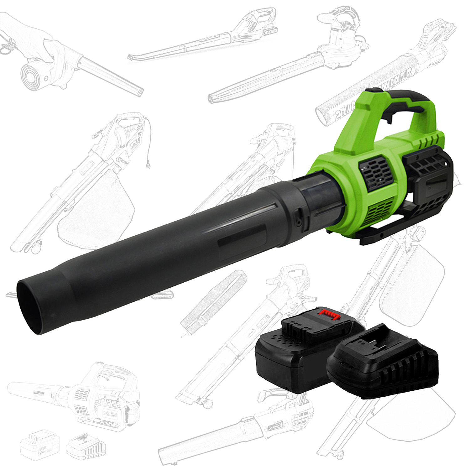 VERTAK 18V/20V литий-ионный аккумулятор электрический беспроводной садовый воздуходувка