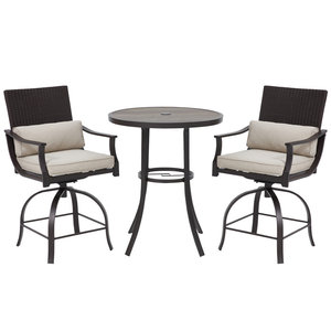 Dwoo hiện đại 3 mảnh ngoài trời Patio đặt sân vườn cao xoay thanh phân bàn tròn thiết lập - Product Image 6