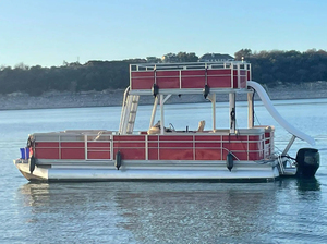 Barco pontón de dos pisos certificado CE de 25 pies, Tobogán de agua, Color personalizable para entretenimiento en el océano, ocio, fueraborda de aluminio - Product Image 2