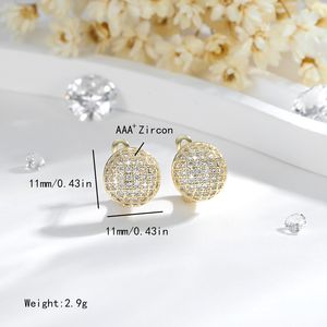 2025 New High Quality Fine Manufacturer Wholesale Fashion Round Zircon Brass 14k <b>Gold</b> <b>Plated</b> <b>Earrings</b> for Women Jewelry - Product Image 4