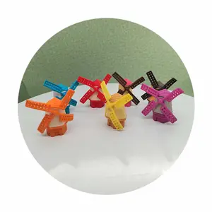 100Pcs 3D Mini Landscape Ornament Colorful Resin Windmill Figurines For Landscape Fairy Garden Office Table Top Car Decoration