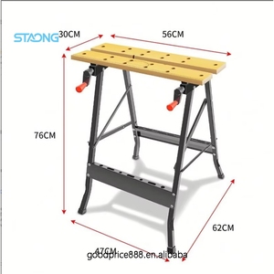 Table <span class=keywords><strong>de</strong></span> travail multifonctionnelle pour le travail du <span class=keywords><strong>bois</strong></span>, scie à table portable pliable avec roues verrouillables - Product Image 1