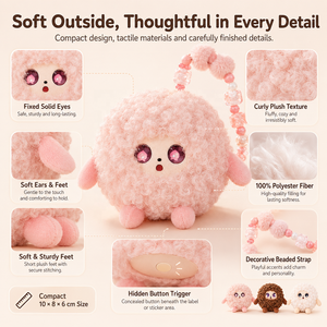 Qiuqiu AI Llavero <span class=keywords><strong>de</strong></span> Peluche Rizado con Activación por Voz, Memoria <span class=keywords><strong>de</strong></span> Largo Alcance ChatGPT, Control por Aplicación Multifuncional, Pompón <span class=keywords><strong>de</strong></span> Cuentas, 3 Colores, 2.4G - Product Image 5