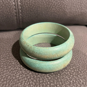 Bracelets en bois de couleur verte, bijoux unisexes tendance avec perles d'imitation de forme ronde, design chrétien - Product Image 1