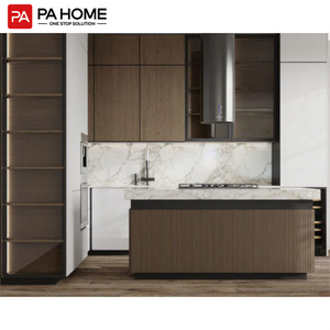 Petite armoire de cuisine modulaire en aluminium design moderne PINAI avec hotte et plaque de cuisson - Product Image 2
