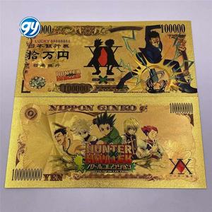 Cartes <span class=keywords><strong>Manga</strong></span> japonais Anime Hunter <span class=keywords><strong>x</strong></span> Hunter bill Figure 10000 yens billet de banque en or pour cadeaux souvenirs et collection - Product Image 3