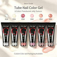 Gel Poly Tube Translucide 60ml pour Extension d'Ongles, Marque Privée OEM ODM, Commande en Gros, Gel Soak Off pour Salons de Manucure