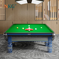 Table de billard NKG en bois massif de 12 pieds, norme internationale, style britannique, neuve, avec queues de billard pour adultes