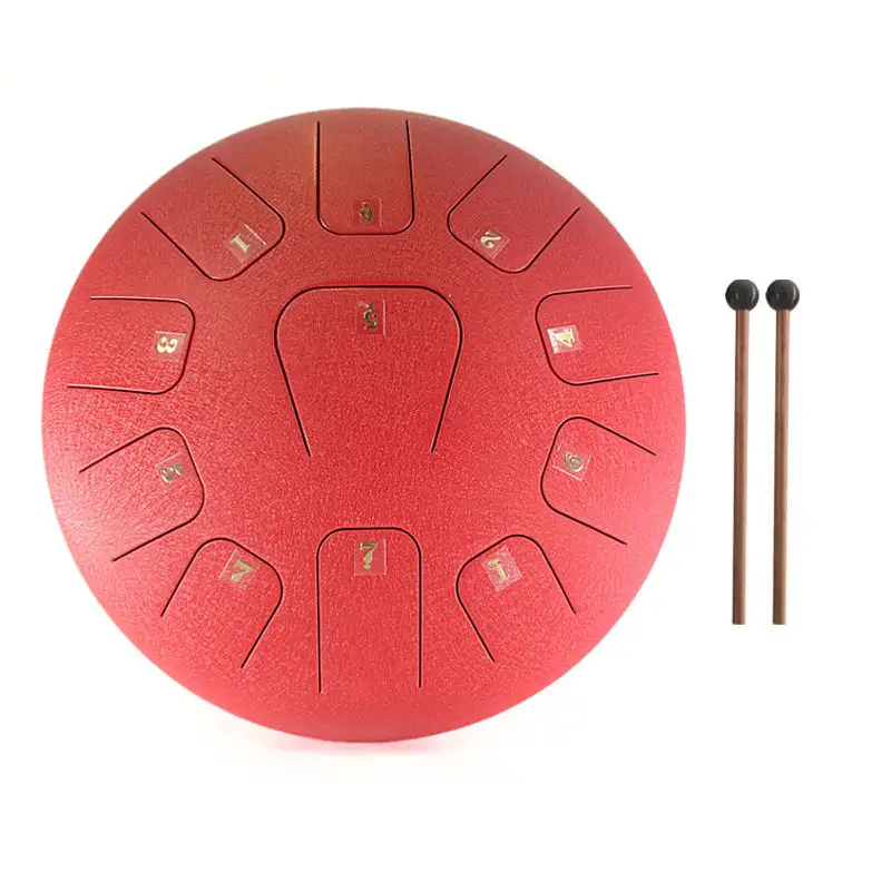 NEW design Ethereal drum Percussion Instruments 10inch 11tones RED steel tongue drum
