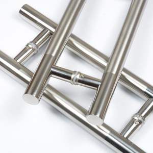 Vente en gros poignée de porte en verre en forme de H en acier inoxydable pour salle de douche, poignée de porte en verre de style design italien poignée ronde - Product Image 2